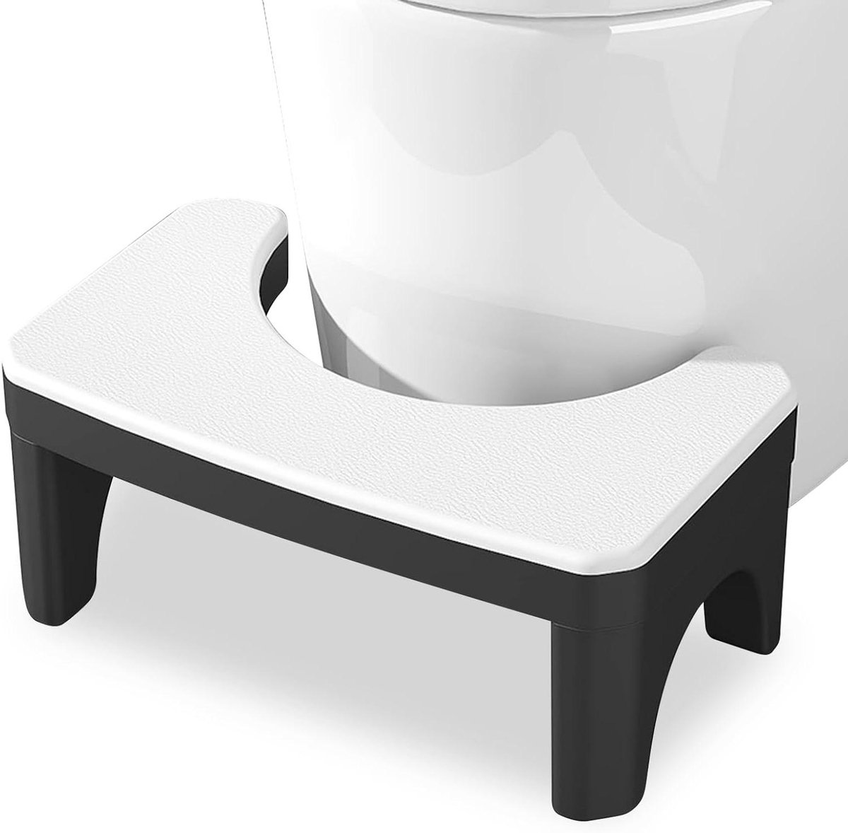 Toiletkruk - Badkamer Krukje - Hulp bij Ontlasting - Afgerond Ontwerp - 38 x 22 x 17cm - Wit