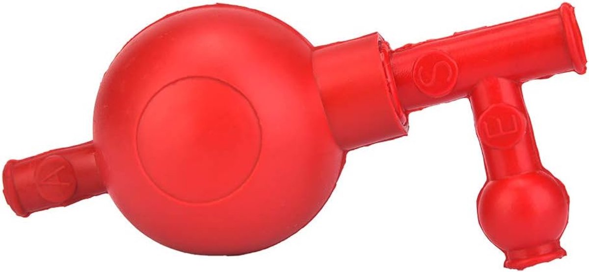 SnelShoppen - Rubber Pipette Filler, 3 Kleppen Laboratorium Pipette Filler Bol, 6cm Diameter, 13cm Lengte, Veilig en Duurzaam, Geschikt voor Pipettes