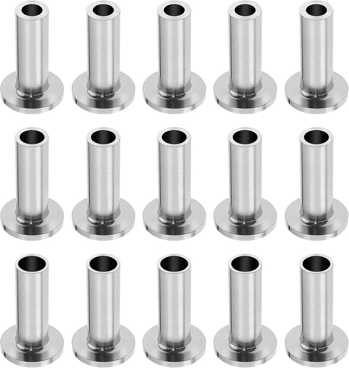 SnelShoppen - 24 Stuks Kabel Reling Beschermhoezen voor 1/8" 5/32" 3/16" Kabel Reling van 316 RVS, Beschermende Hoezen Zilver voor Buiten en Binnen Ge