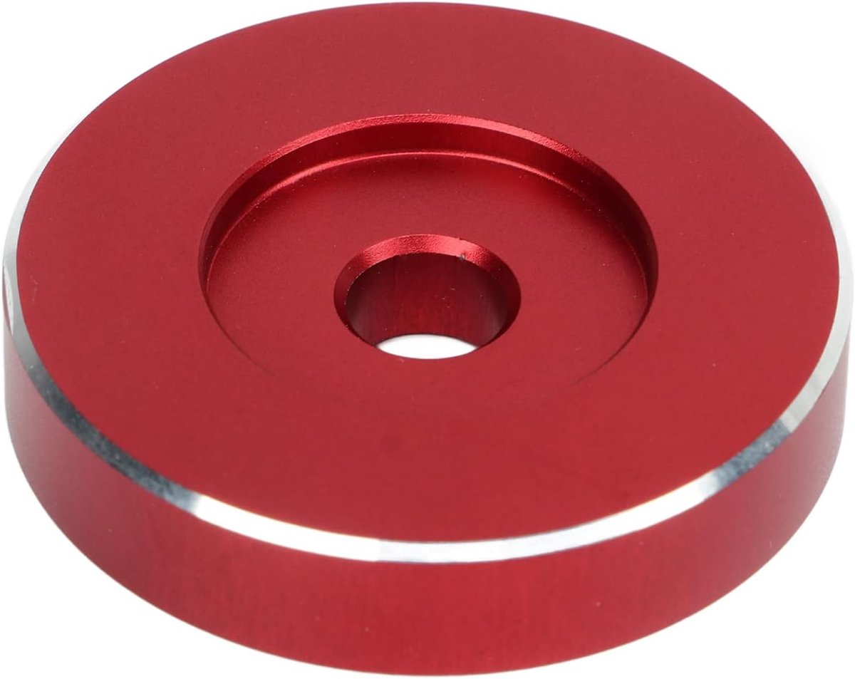 SnelShoppen - Record Adapter Aluminium Platenspeler Adapter RPM Grammofoon Accessoire Rood - Verbeter Geluidskwaliteit, Stabiel Afspelen, Perfect Cade