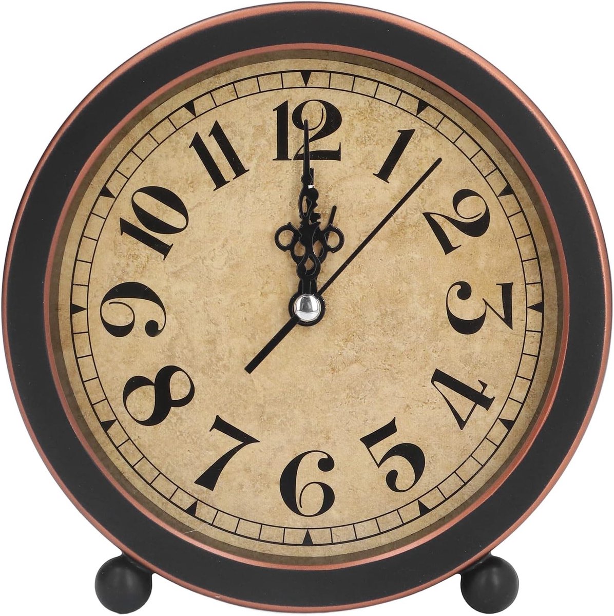 SnelShoppen - Retro Stijl Desk Alarm Klok - Stille Tikkende Batterij Klok voor Slaapkamer, Woonkamer, Reizen, Hoge Nauwkeurigheid, Perfect Cadeau