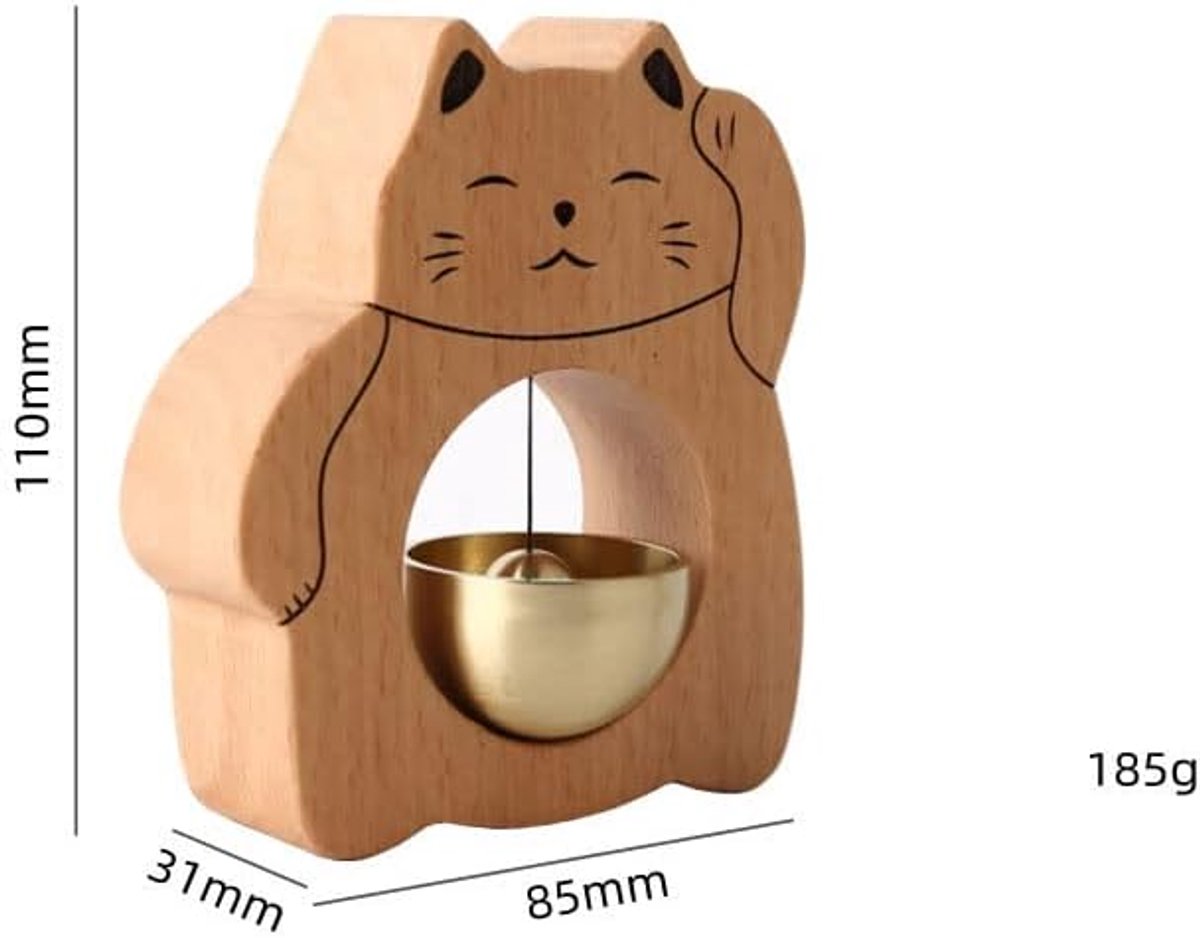 SnelShoppen - Dopamine Deurbel Windgong met Gelukkige Kat Stijl voor Herinnering Decoratie Thuis, Winkel, Kantoor, Raamdeur Ingang, Licht Geluid