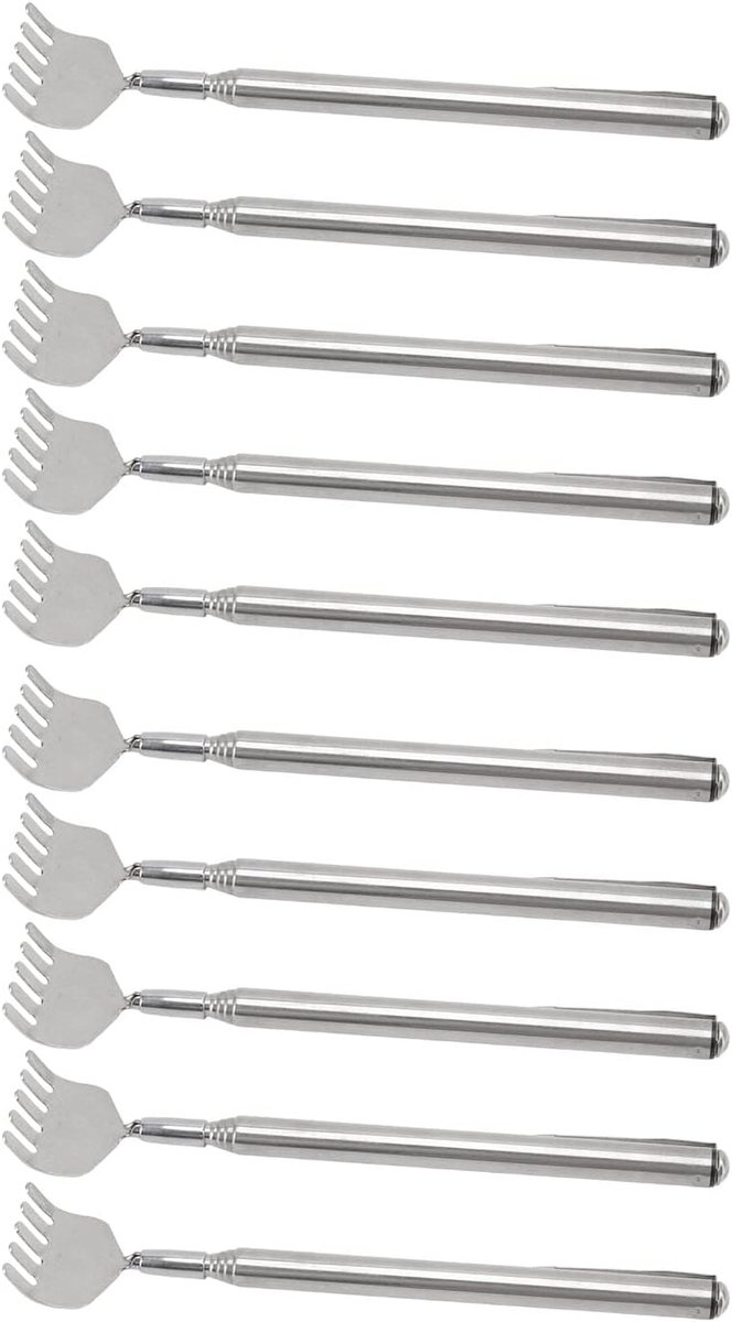 SnelShoppen - Verlengbare Rugkrabber 10 Stuks Eco-vriendelijk 5-delig Telescopisch Handvat Draagbare Rugkrabber met Pocket Clip voor Jeuk Verlichting
