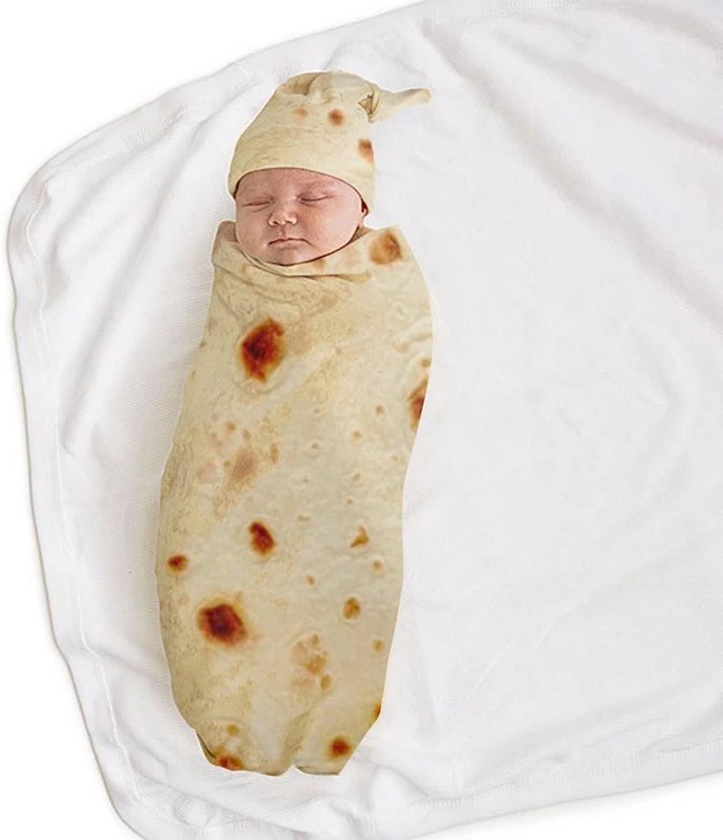 Schattige Burrito Swaddle Deken van Flanel met Hoed - Perfect voor Newborn Foto's, Babyshowers en Cadeaus