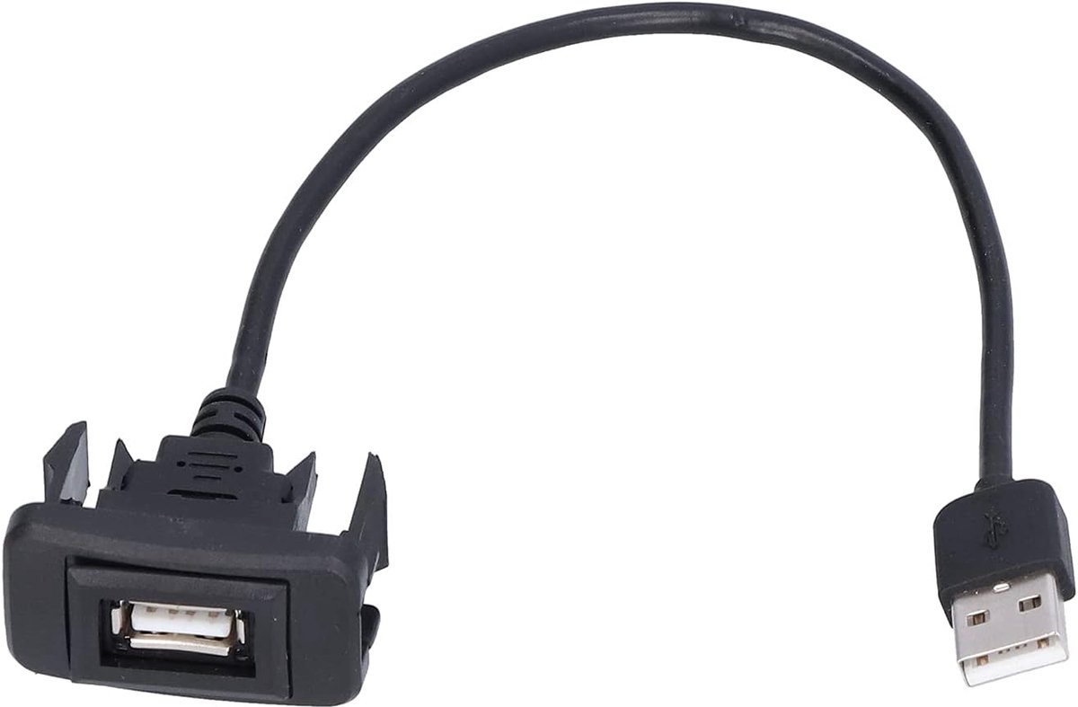 SnelShoppen - Car USB Extension Kabel Oplaad Adapter USB Stekker voor Middenconsole, Plug and Play, Flexibel en Duurzaam, 1.5 Meter, Zwart, Voor Auto,