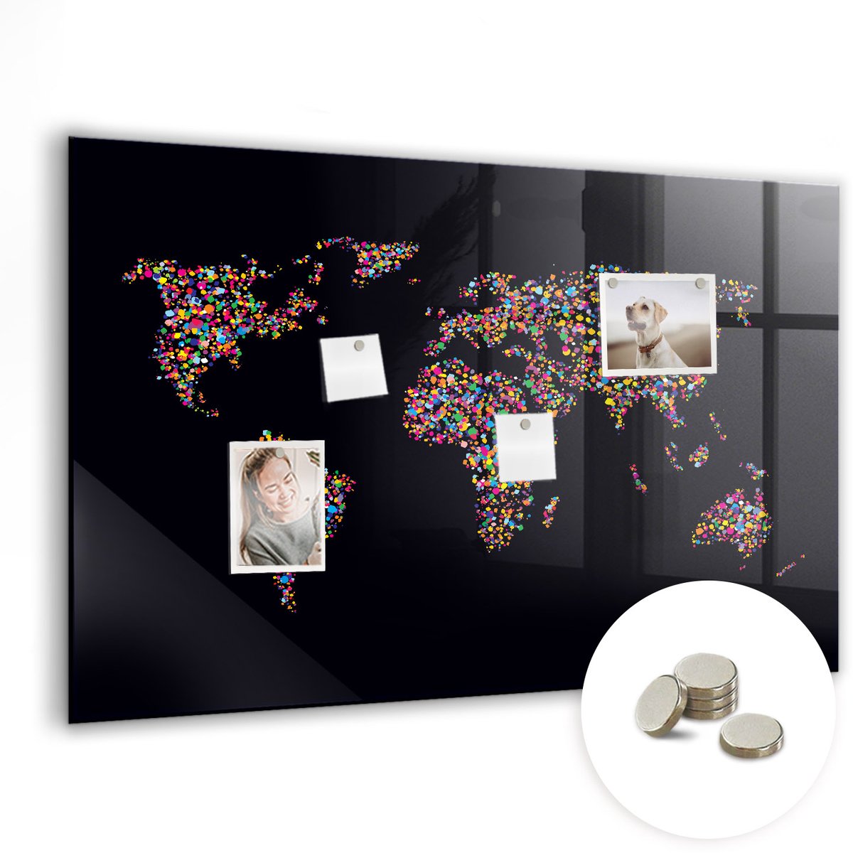Coloray Glazen Magneetbord - Magnetisch Bord Boswaterval - 90x60 cm - Veelkleurig Magneetbord - Magnetic Board - Woonkamer Decoratie