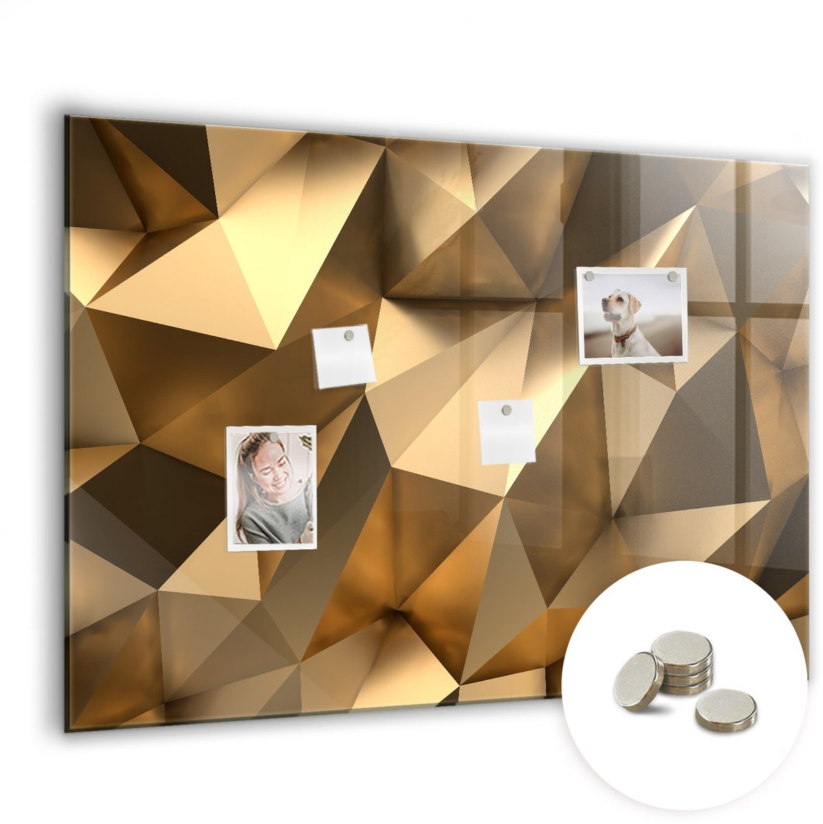 Coloray Glazen Magneetbord - Magnetisch Bord Specerijen - 100x70 cm - Gouden Magneetbord - Magnetic Board - Keuken Decoratie