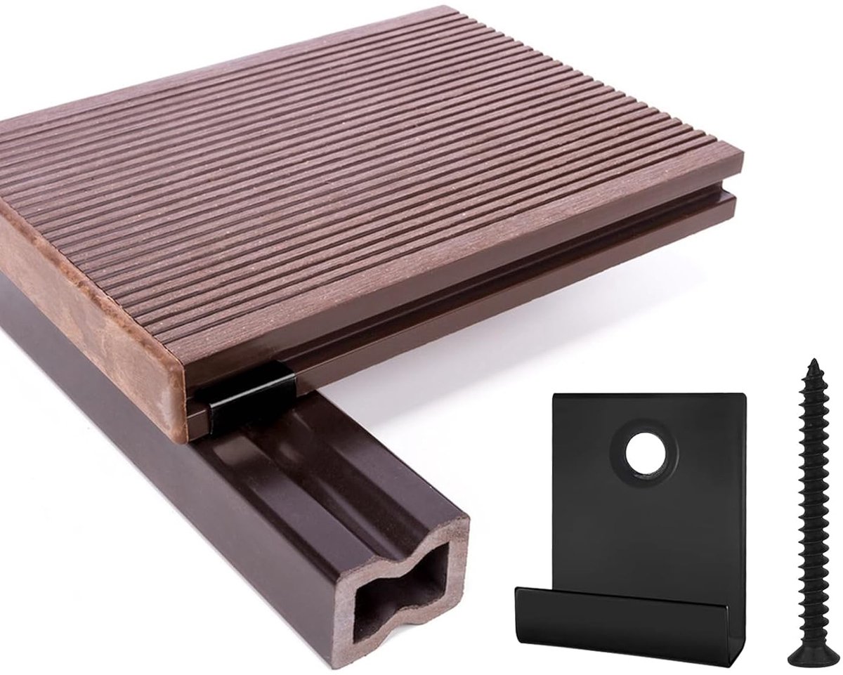 SnelShoppen - 30 Stuks Verborgen Starter Bevestigingsclip, DIY Bevestigingsmaterialen, WPC Fixeringsclips Klemmen, RVS Bevestigingsclip met Schroef vo