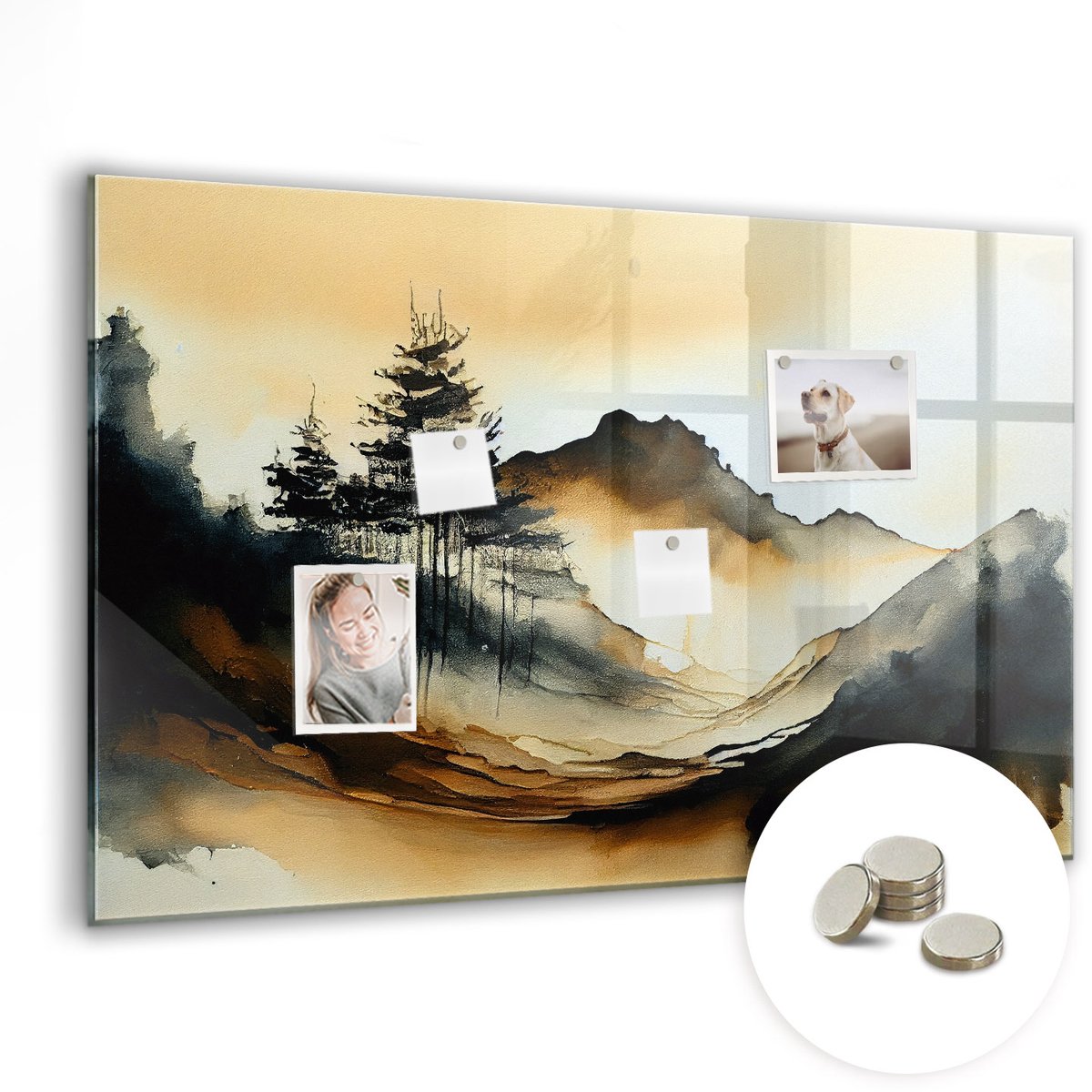 Coloray Glazen Magneetbord - Magnetisch Bord Specerijen - 90x60 cm - Veelkleurig Magneetbord - Magnetic Board - Keuken Decoratie