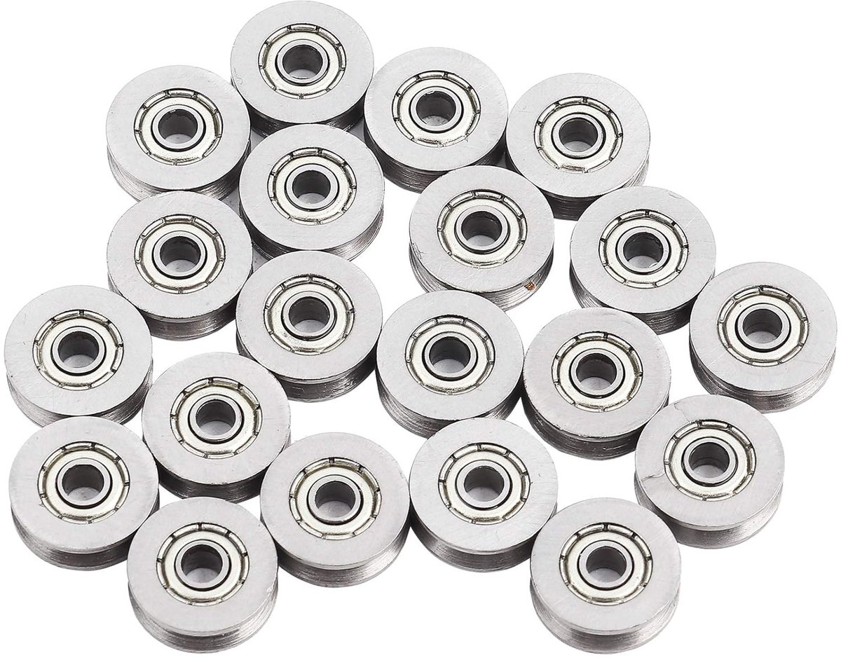 SnelShoppen - 20pcs V623ZZ V-Groef Kogel Lager Pulley Metaal V-groef Gids Pulley 3x12x4mm Rail Kogel Lagers Wielen Carbon Staal voor Lineaire Beweging