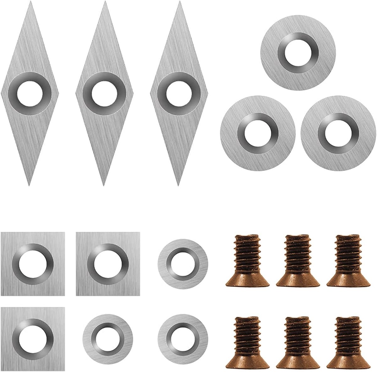 18 Pieces Tungsten Carbide Cutters Inserts Set for Wood Lathe Turning Tools - ShopVlot