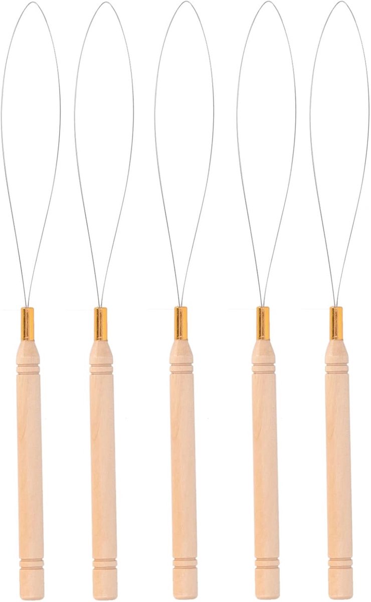 Haarextensions Haaknaald Set 5 Stuks - Flexibele Naald - Ideaal voor Tuften - Eenvoudig in Gebruik - ShopVlot