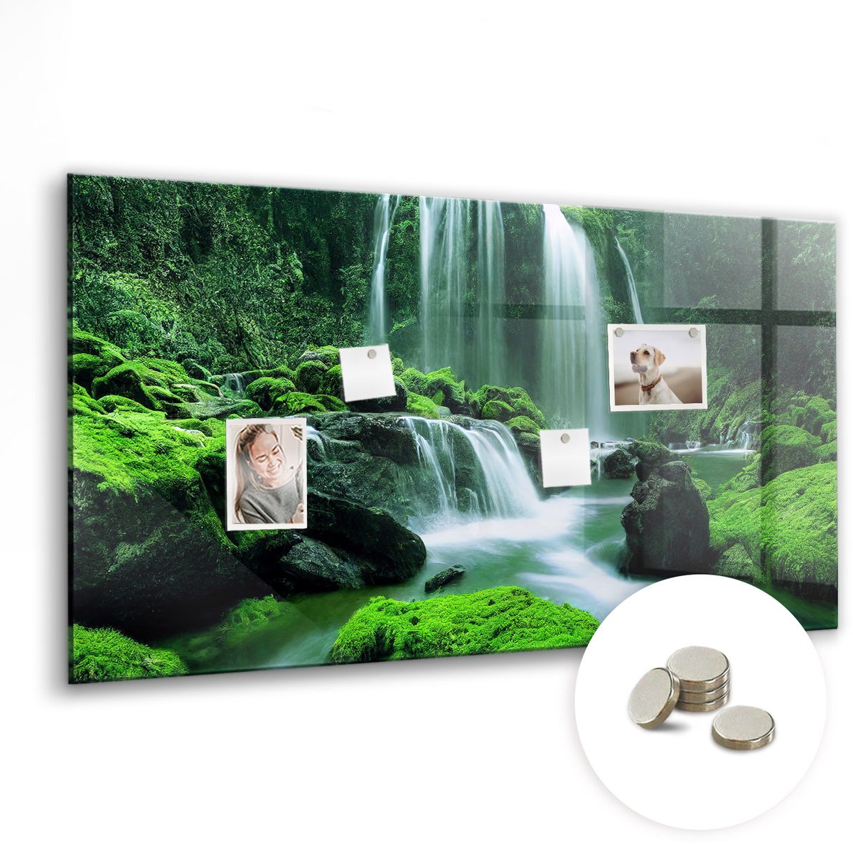 Coloray Glazen Magneetbord - Magnetisch Bord Lava-vulkaan - 120x60 cm - Groente Magneetbord - Magnetic Board - Magnetisch Wandbord