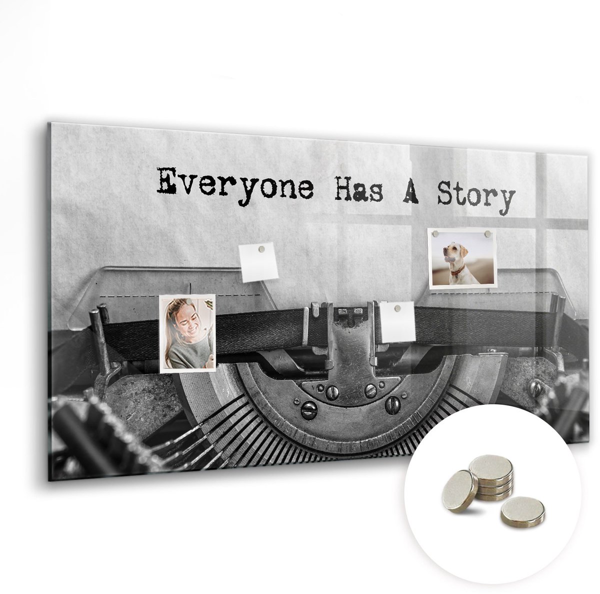 Coloray Glazen Magneetbord - Magnetisch Bord Close-up van het drankje - 120x60 cm - Zwart-wit Magneetbord - Magnetic Board - Magnetisch Wandbord
