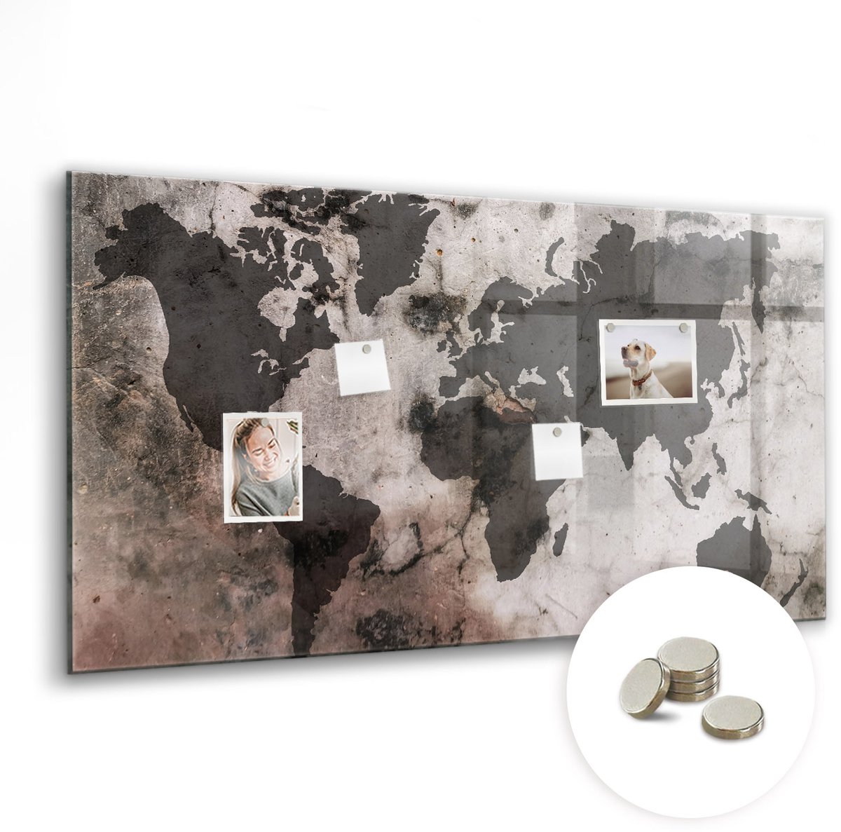 Coloray Glazen Magneetbord - Magnetisch Bord Melkwegwereld - 120x60 cm - Grijs Magneetbord - Magnetic Board - Magnetisch Wandbord