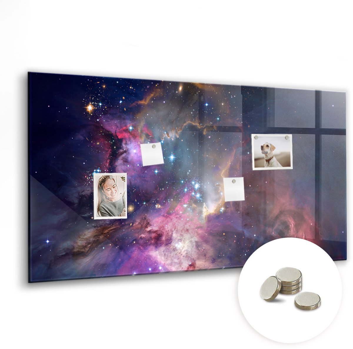 Coloray Glazen Magneetbord - Magnetisch Bord Palmbladeren - 120x60 cm - Veelkleurig Magneetbord - Magnetic Board - Magneetbord Design