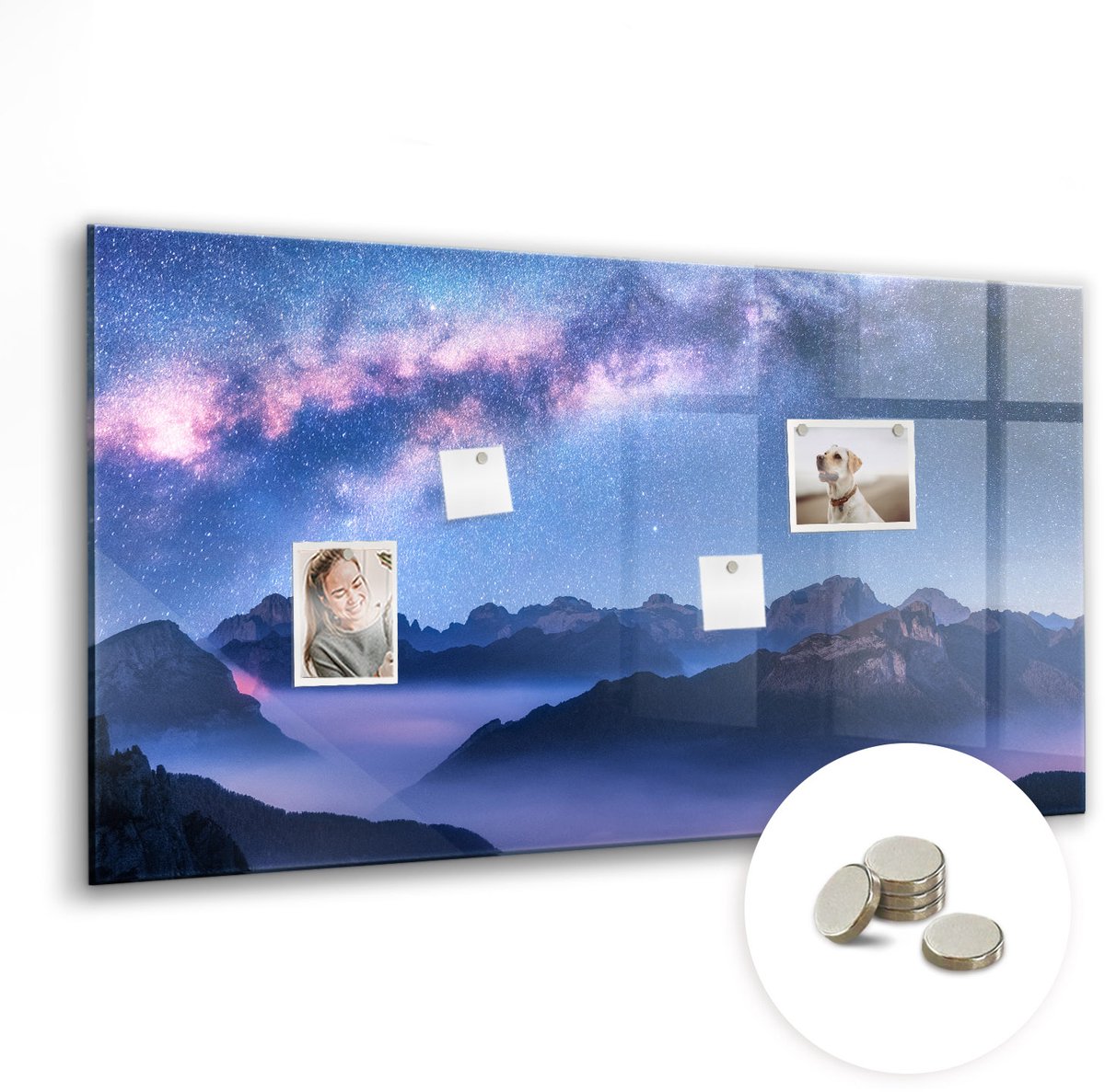 Coloray Glazen Magneetbord - Magnetisch Bord Japanse bouw - 120x60 cm - Paars Magneetbord - Magnetic Board - Magneetbord Design