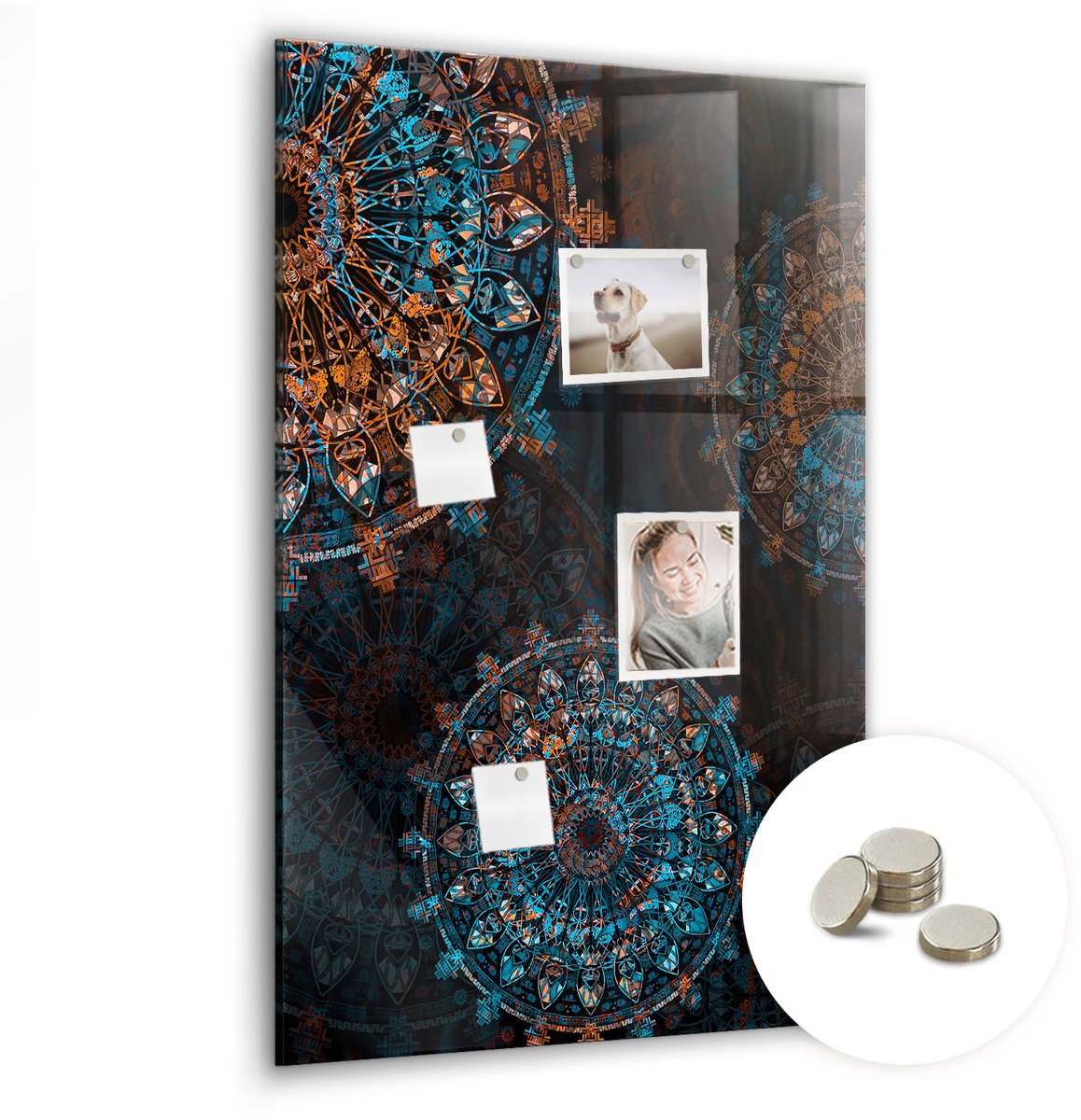 Coloray Glazen Magneetbord - Magnetisch Bord Waterval met rotsen - 60x90 cm - Veelkleurig Magneetbord - Magnetic Board - Woonkamer Decoratie