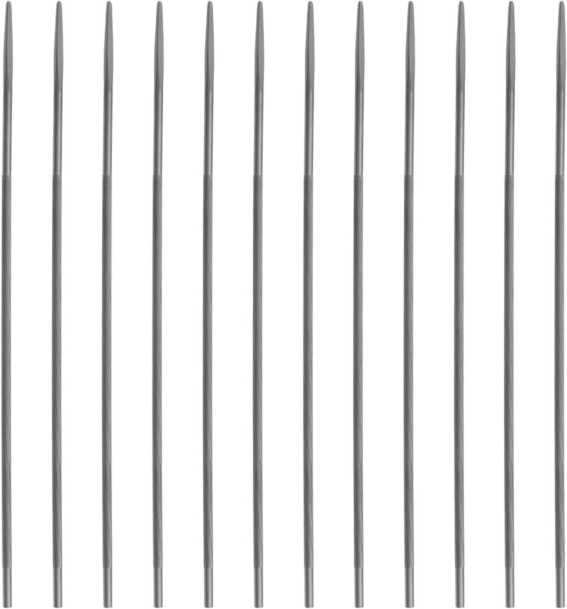 SnelShoppen - 12 Stuks Ronde Kettingzaag Vijl - Stalen Kettingzaag Vijl Slijper Accessoires - Geschikt voor Kettingpitch 3/8 - 4mm x 200mm - Perfect v