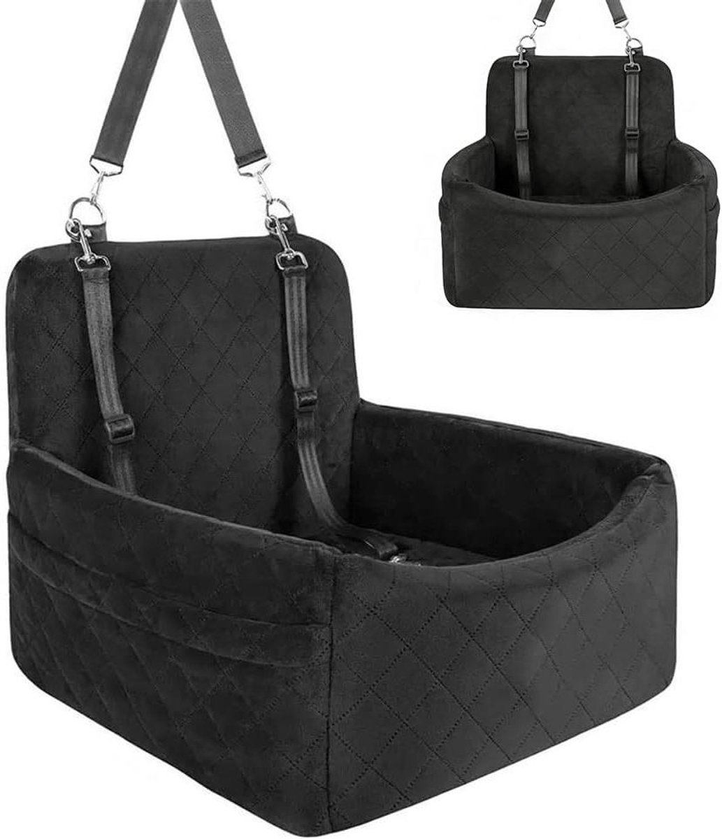 Hondenstoel Auto - Reisstoel Hond - Veilig Reizen - Wasbaar Zitkussen - 40 x 40 x 35 cm - Zwart