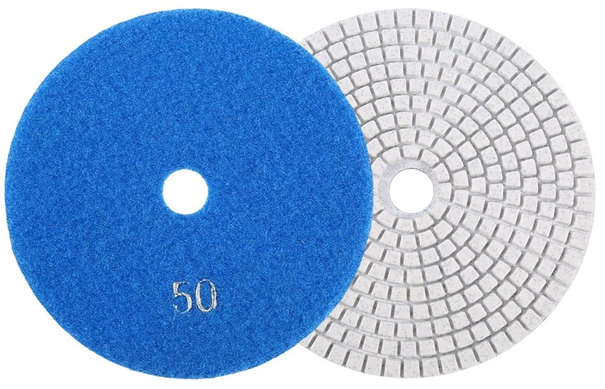 SnelShoppen - 5 Inch 125mm Nat Diamant Polijstschijven Slijpschijven voor Graniet Betonnen Marmer [300 grit], Schuurdiscs (50 stuks)