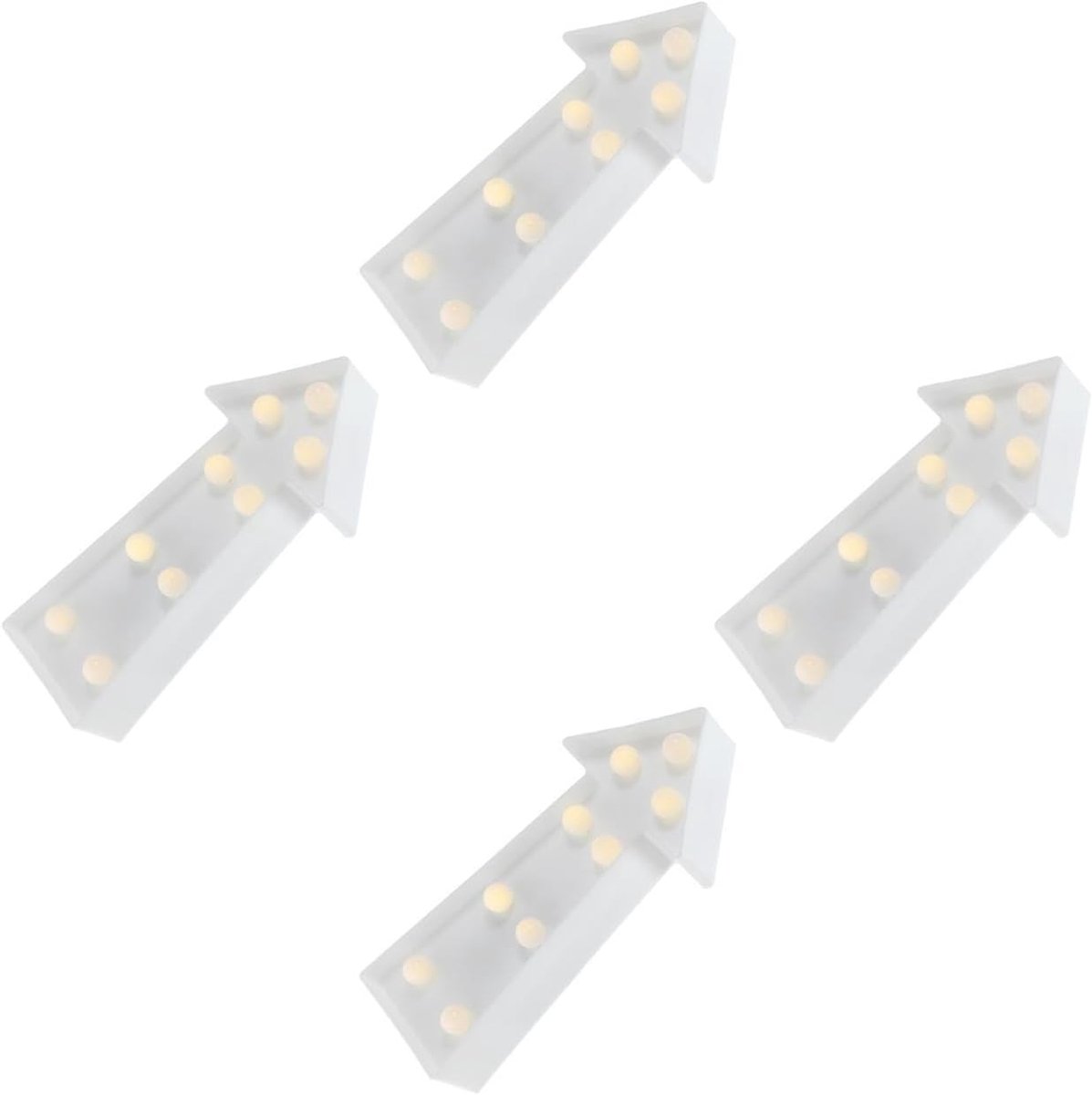 SnelShoppen - 4 Stuks Cloud Marquee Lichten LED Licht Logo LED Marker Lichten Corridor Nachtlicht Wanddecoratie Neon Lichten Marquee Bord Wit Pijl 3D