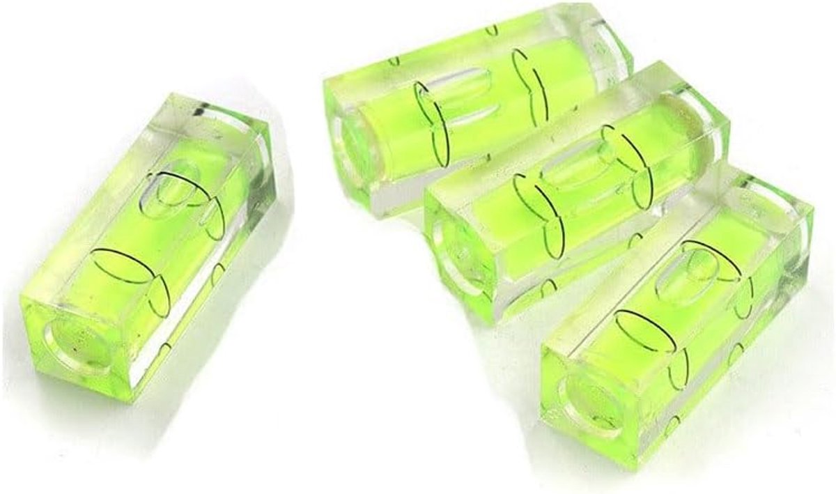 SnelShoppen - 10 Stuks Mini Waterpas - Vierkante Bubble Level - 15x15x40mm - Acryl & ABS - Precisie Instrumenten - Perfect voor Camera's, Meubels en H