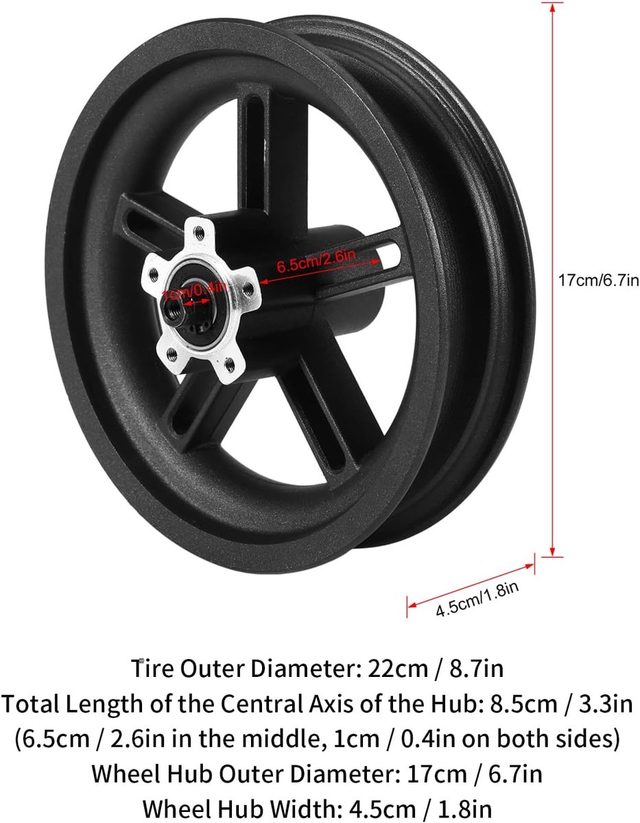 SnelShoppen - Achterwiel Scooter 8,5 Inch Aluminium Legering Achterwiel Assemblage 110Mm Remschijf Vervangingsonderdelen voor M365 Pro Pro2