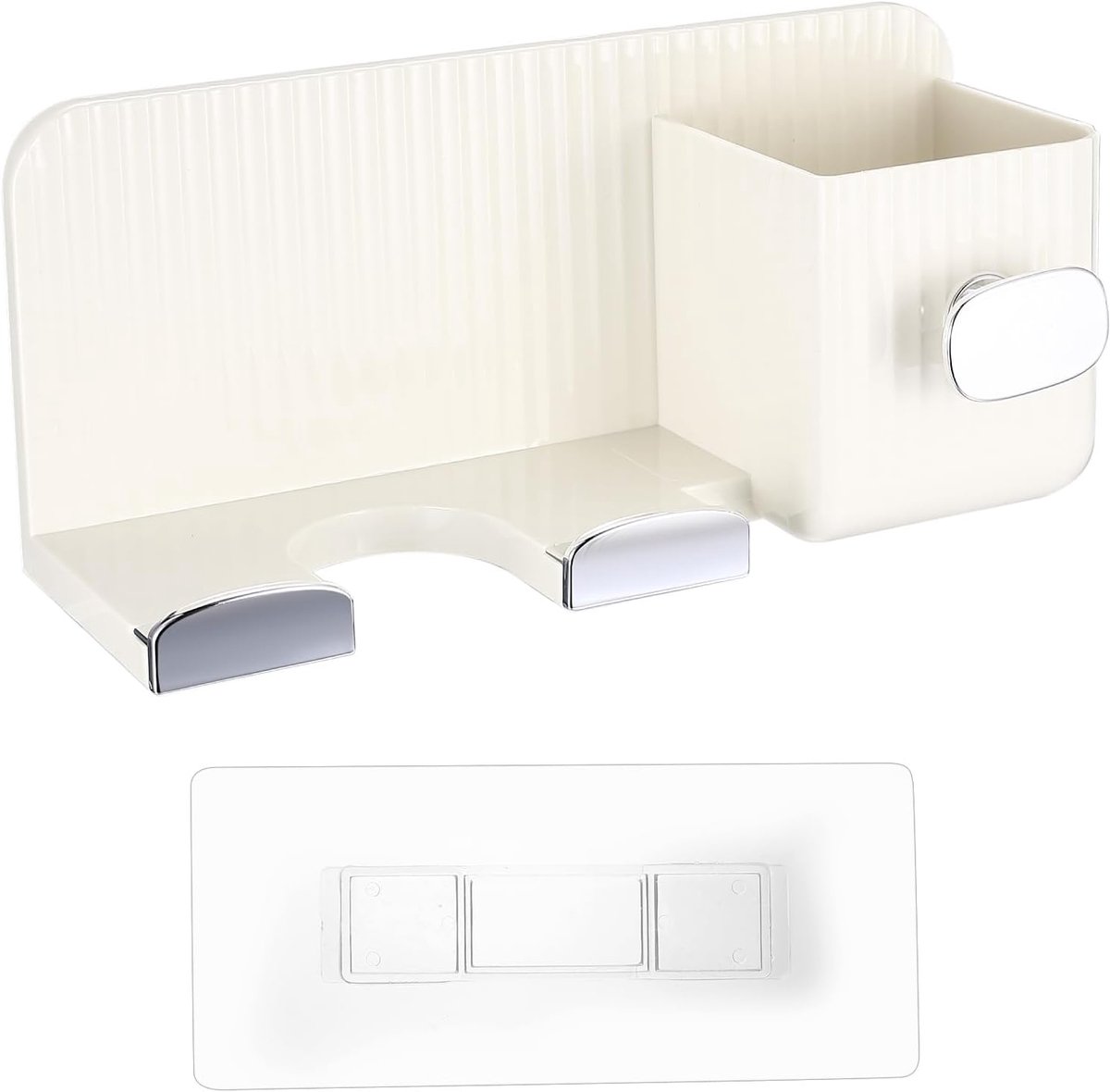 SnelShoppen - Haarföhn Houder zonder Boren, Wandhouder voor Föhn, Stevige PET Materialen, Ideaal voor Badkamer, Ruimtebesparend, Makkelijk te Monteren
