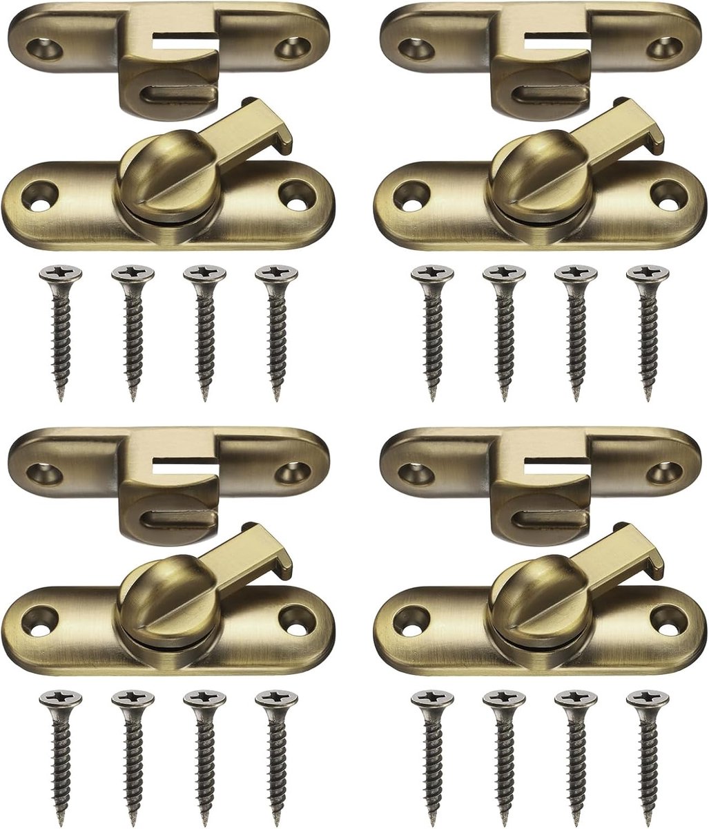SnelShoppen - 4-pack Flip Latch Deurslot 9 Inch Zinklegering Schuifdeuren Schuurdeur Hekpoort Ramen Kasten Brons 90/180 Graden Multifunctioneel