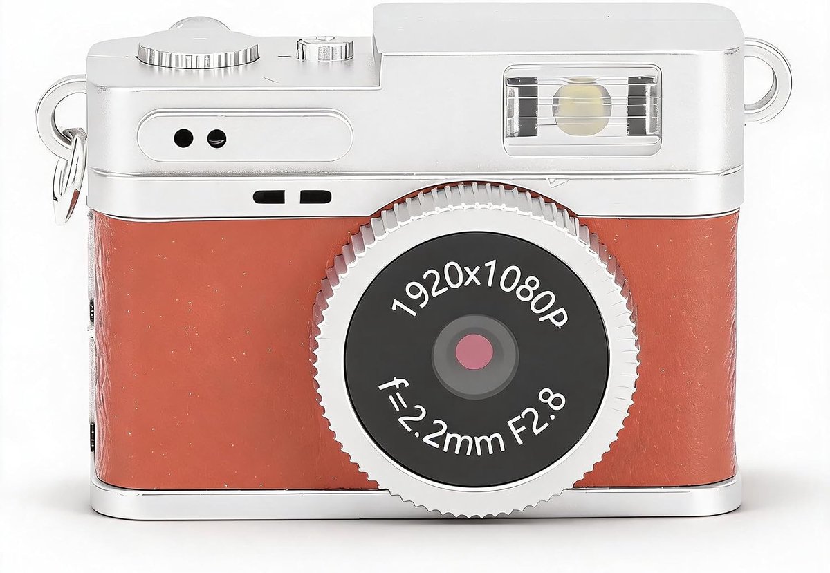 SnelShoppen - Mini Camera Sleutelhanger 1080p HD met Ketting en Flitser, Draagbare Reisrecorder, Antiverlies Camera voor Kinderen/Reizen/Opnames - Bru