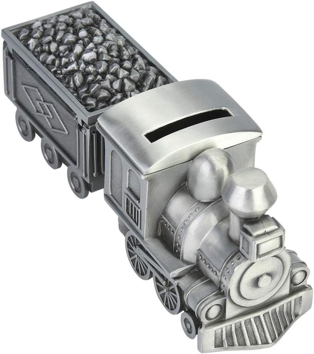 SnelShoppen - Retro Trein Spaarvarken voor Kinderen, Metalen Spaarpot Tafel Decoratie, Duurzaam en Leuk voor Jongens, Perfect voor Feestjes en Sparen