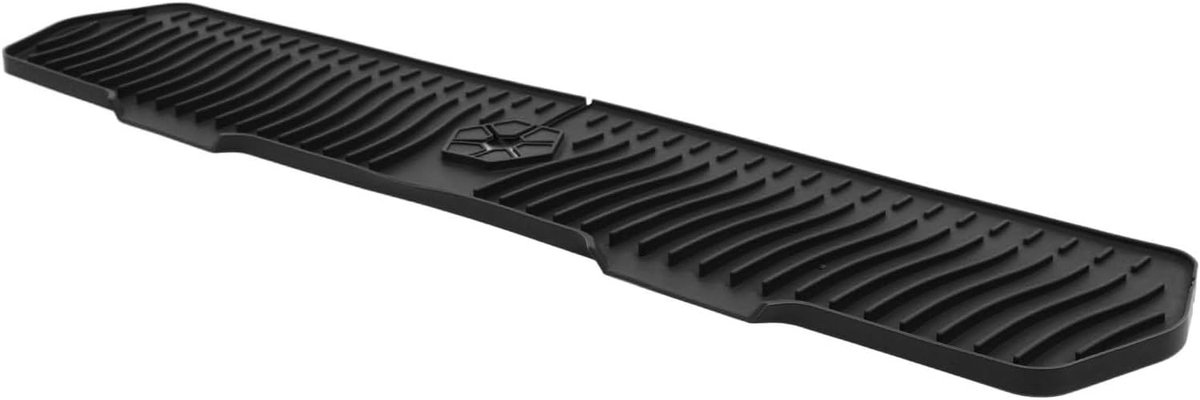 SnelShoppen - Silicone Gootsteen Spatbeschermer Mat met Aanpasbaar Gat - Drup Tray voor Keuken en Badkamer - Houdt Aanrecht Droog - Zwart