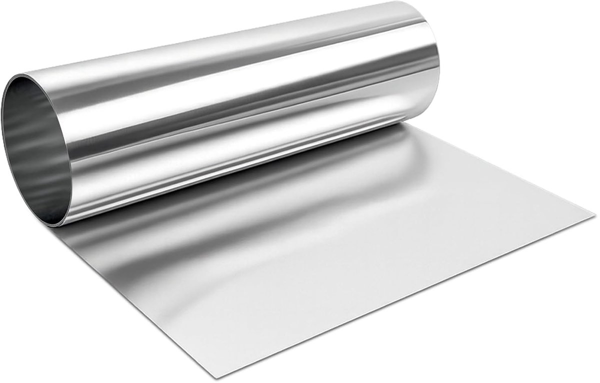 Roestvrijstalen plaat folie 0.1 x 200 x 1000 mm - 304 roestvrij staal - flexibele plaat - ideaal voor machine reparatie - ShopVlot