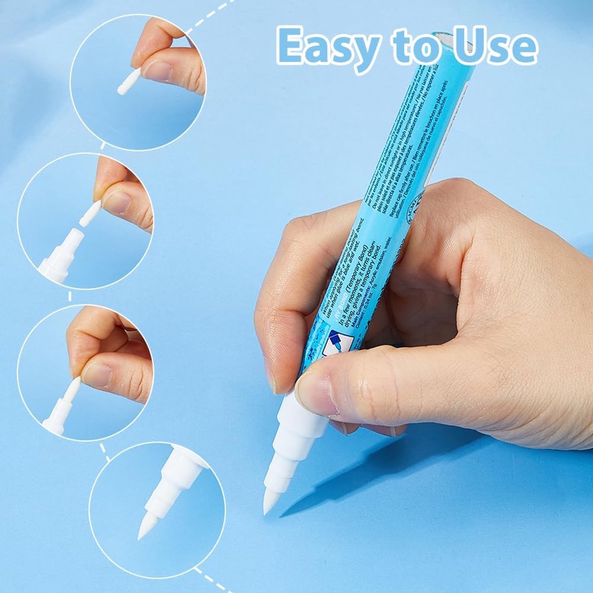 SnelShoppen - 80 Stks Marker Pen Vervangtips 17x4mm Nylon Verf Penpunten voor Witte Verf Marker Borstel Tip Vervanging voor Tekenen en Schilderen Kuns