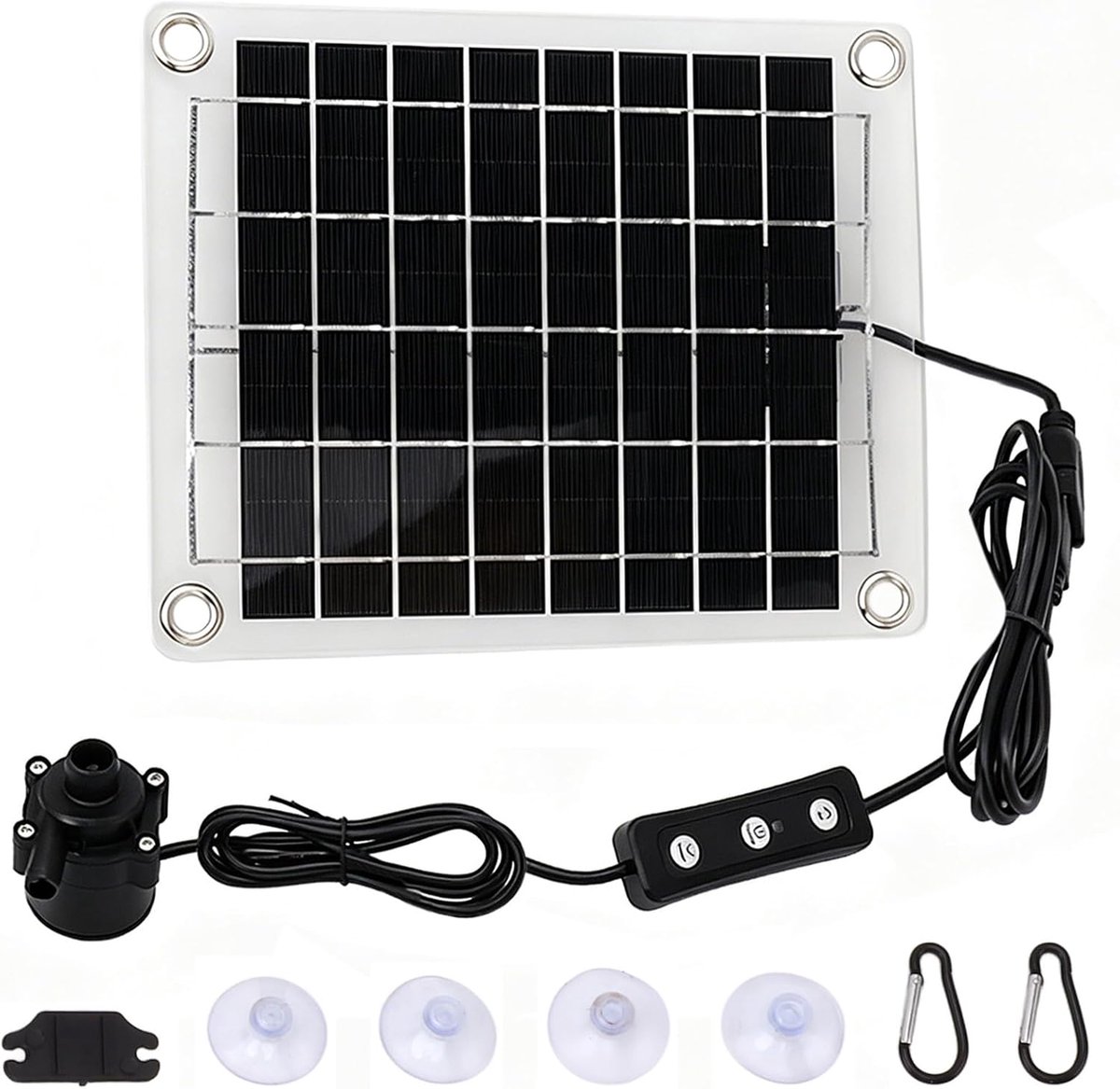 SnelShoppen - Zonnepomp, 20 W DC 12 V Zonnepaneel, Waterpomp, Verstelbaar voor Visvijver, Vogelbad Irrigatie, Tuinaccessoire