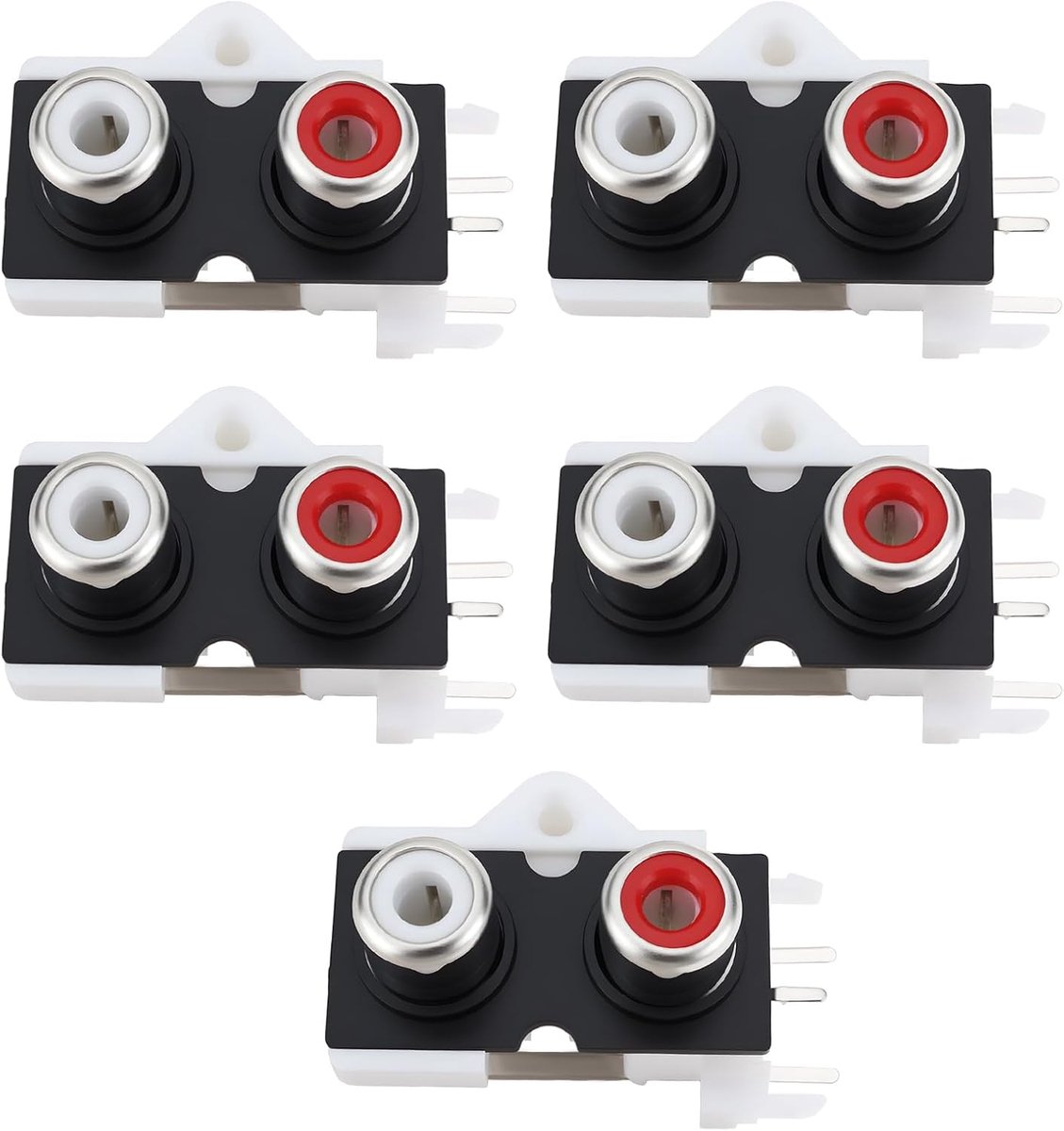 SnelShoppen - 5 Stuks Dual RCA Phono Socket AV-2-8.4-9 voor Audio Computer PCB Mount - Hoogwaardige Geluidsverbetering voor Hi-Fi Audio Apparatuur