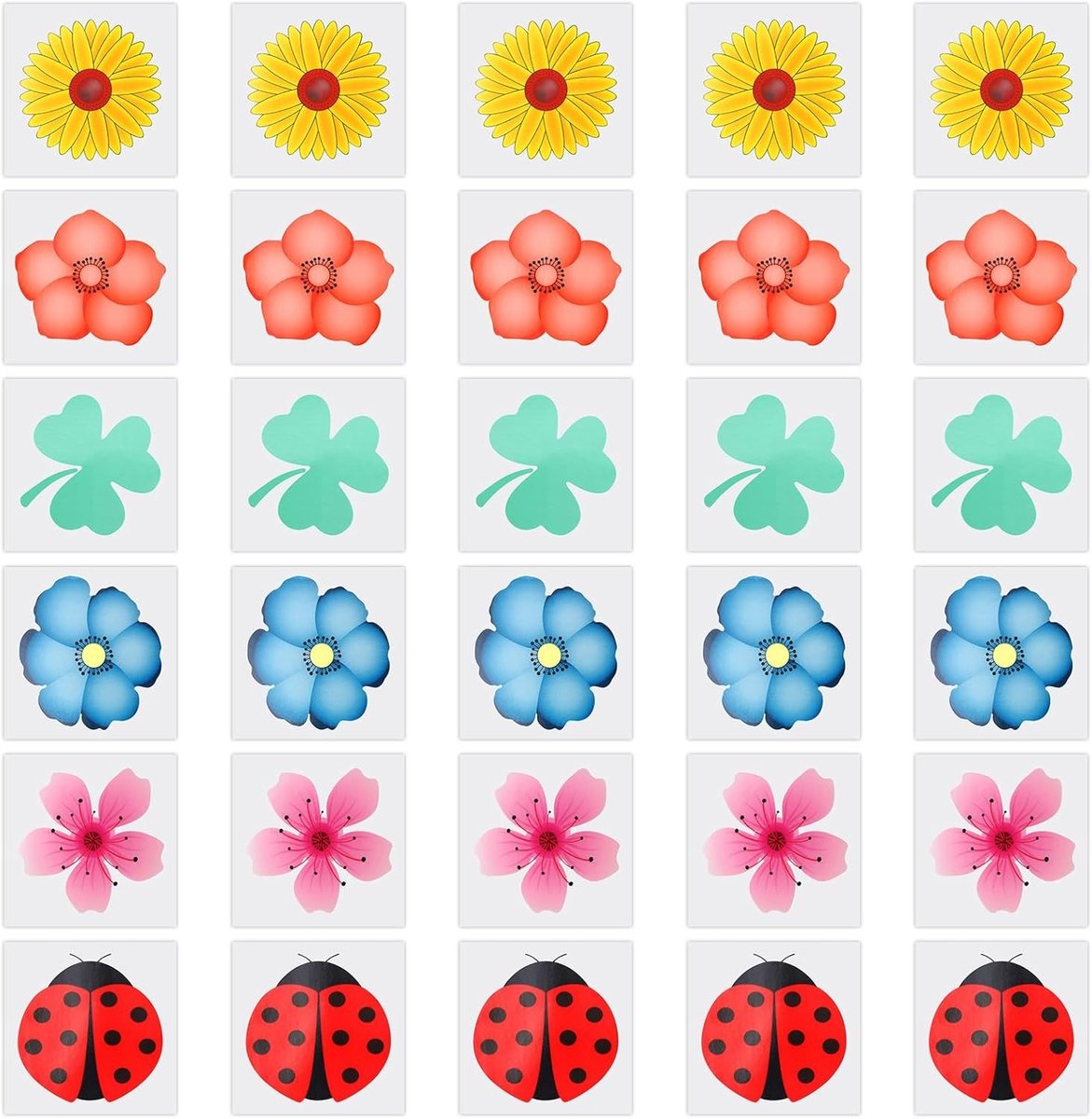 Effectieve Vliegenvangers voor Binnen: 30 Stuks 9.5 x 9.5cm, Sterke Plakstrip voor Ramen, Ideaal voor Zomer, Bloemmotief en Vliegende Insectenbestrijding