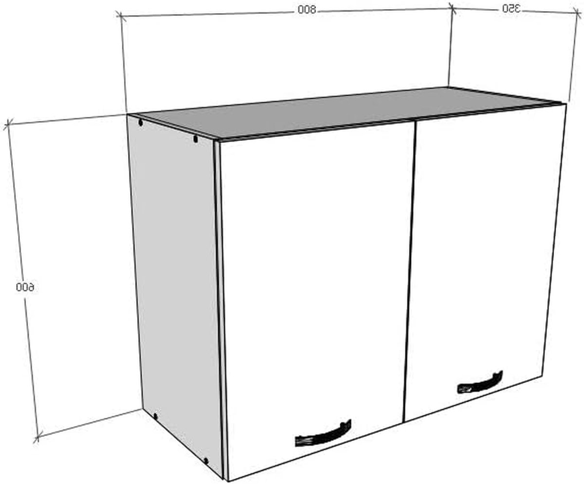 Wandkast - Opbergkast Kast - Tuin Opbergen - Slab Deuren - 80 x 35 x 60 cm - Wit