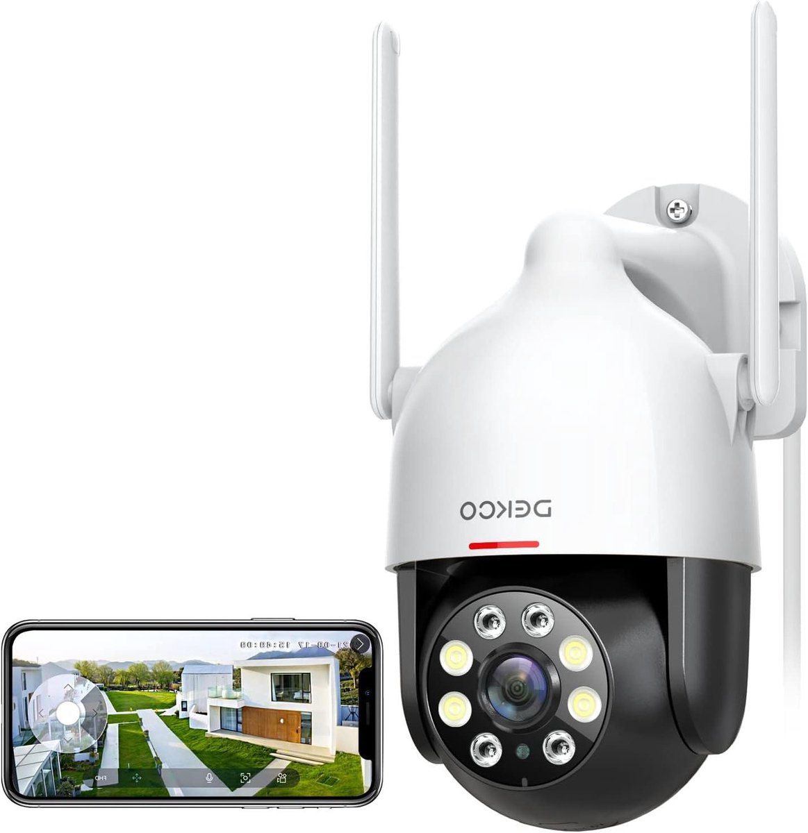 Beveiligingscamera Buiten - Wifi Camera - Huis Beveiligen - Full Color Nachtzicht - IP66 Waterdicht - Wit