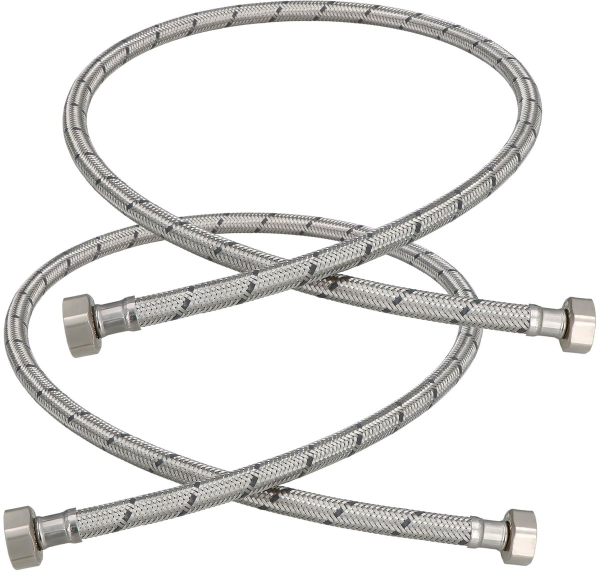 KOTARBAU® 2 Stuks - Flexibele Aansluitslang 1/2" x 1/2" - Flexibele Kraanslang 70 cm - Sanitaire Aansluitslang - Flexibele Verbindingsslang - Aansluitslang Armatuur - met Roestvrijstalen Vlechtwerk