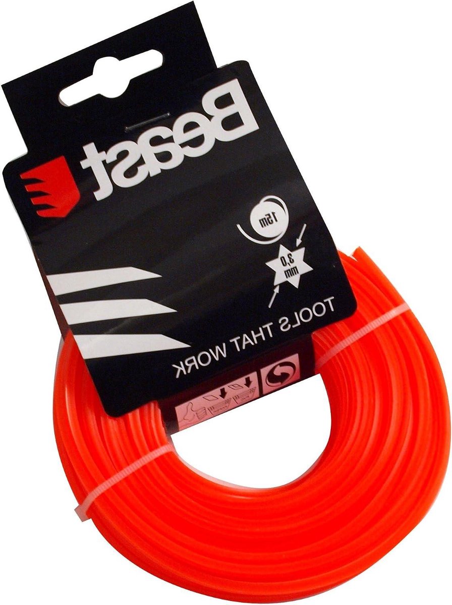 Maaidraad Grastrimmer - Nylon Draad - Gazon Onderhoud - Ronde Vorm - 15 m x 24 mm - Signaaloranje
