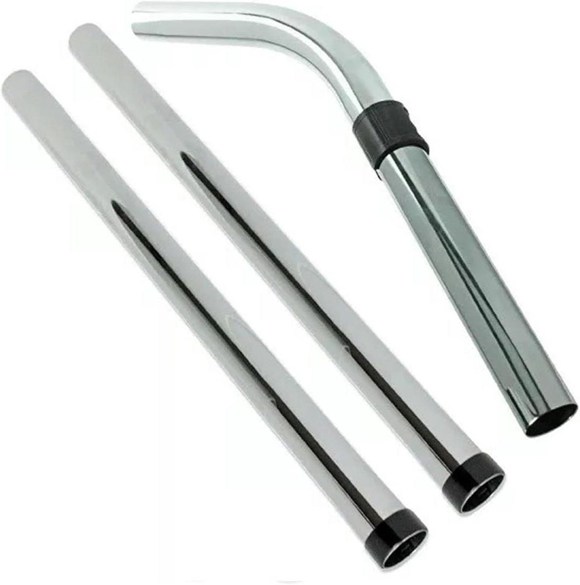 Stofzuiger Verlengstang Set - Slanggeleiding Accessoire - Schoonmaken Moeilijke Plekken - Duurzame Metalen Constructie - 1 Set - Zilver