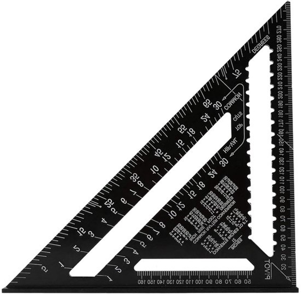 12 Inch Aluminium Hoekliniaal voor Houtbewerking - Precisie Meetinstrument voor Timmerwerk en Lay-out Met Protractor en Trammel