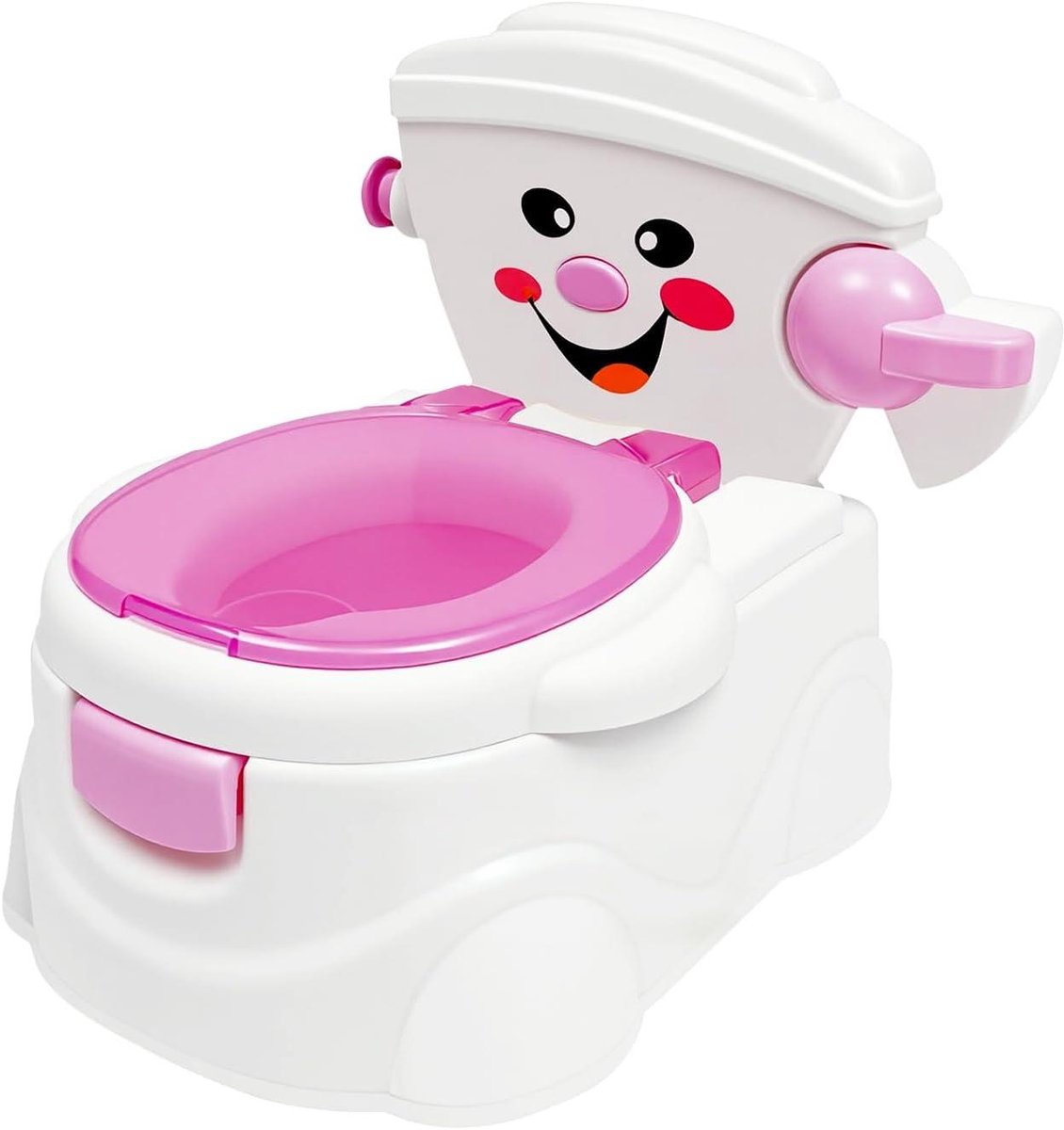 Potje voor kinderen - Leerpotje baby - Zindelijkheidstraining - Schattig smiley design - 42 cm hoogte - Roze