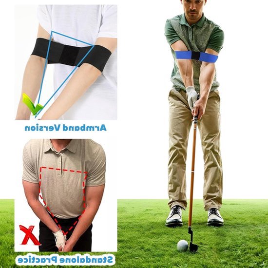 Golf Swing Trainer Set van 3 stuks, elastische swingband voor verbetering van swingtechniek en houding voor beginners in zwart/wit/blauw van GOLF — afbeelding 2