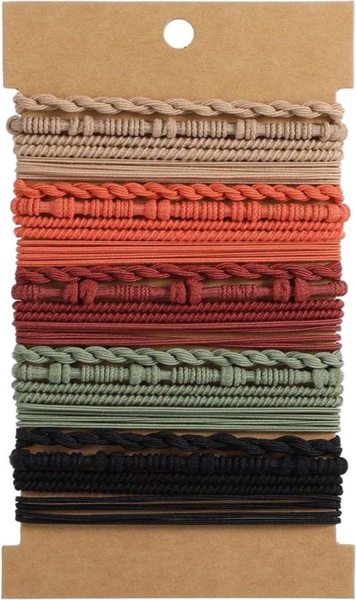 Boho Haarbanden Set van 20 Stuks voor Vrouwen, Vintage Elastische Haaraccessoires voor Dikke en Dunne Haarstijlen, Decoratieve Ponytail Houder en Vlechtbanden