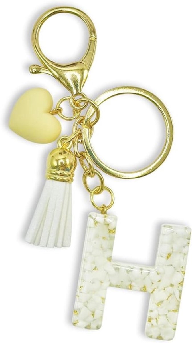 Hartvormige Sleutelhanger met Letter, Handtas Hangertje voor Vrouwen en Meisjes, Rugzak Accessoire