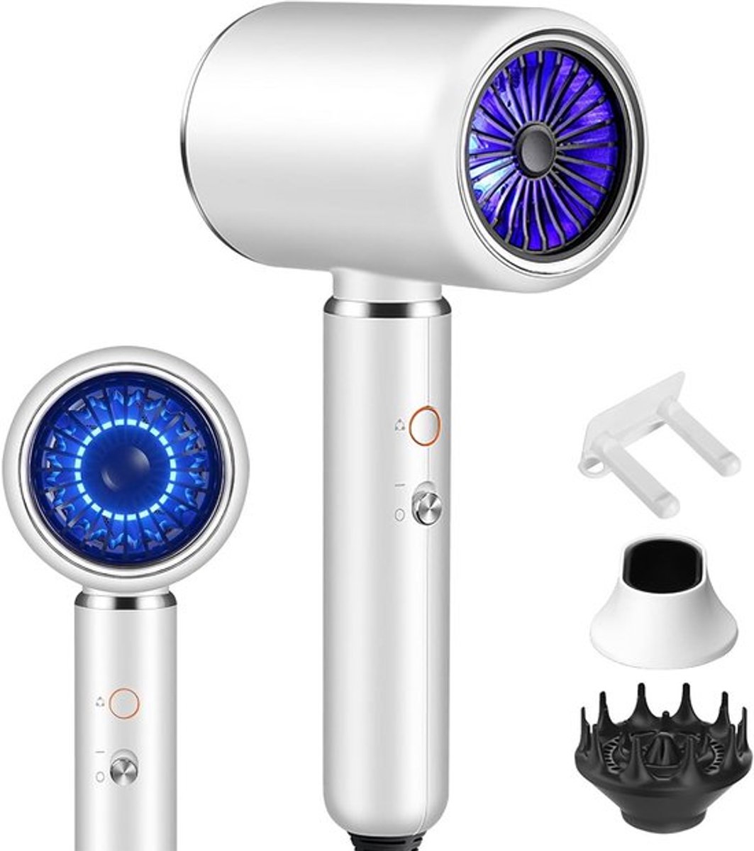 Professionele Haardroger 2200 W met AC Motor, Negatieve Ionen, Sneldrogend en Anti-Frizz met Diffuser en Concentrators voor Glanzend Haar