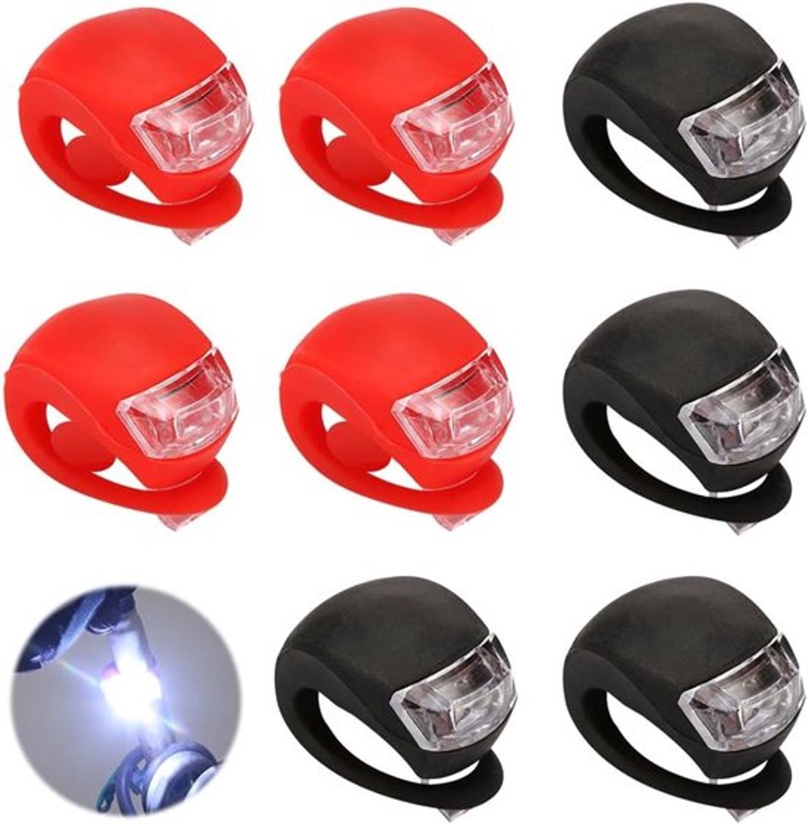 Baby Kinderwagen Verlichting, 8 Stuks, Waterdichte LED Silicone Lampjes met 3 Lichtfuncties voor Veiligheid en Zichtbaarheid tijdens Buitenshuis Gebruik